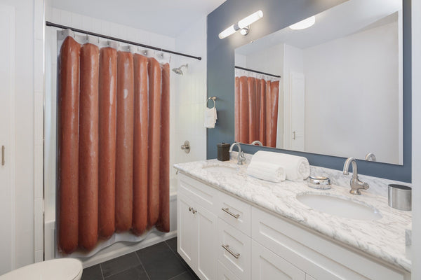 Hot dog packet shower curtain