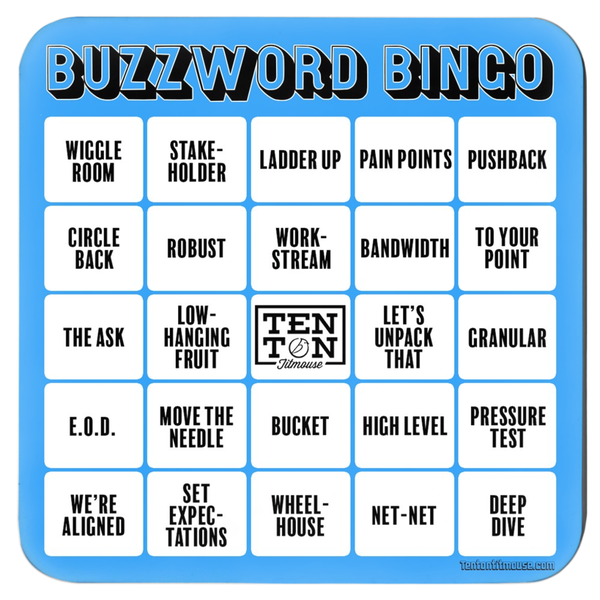 Ten Ton Titmouse Buzzword Bingo Coaster