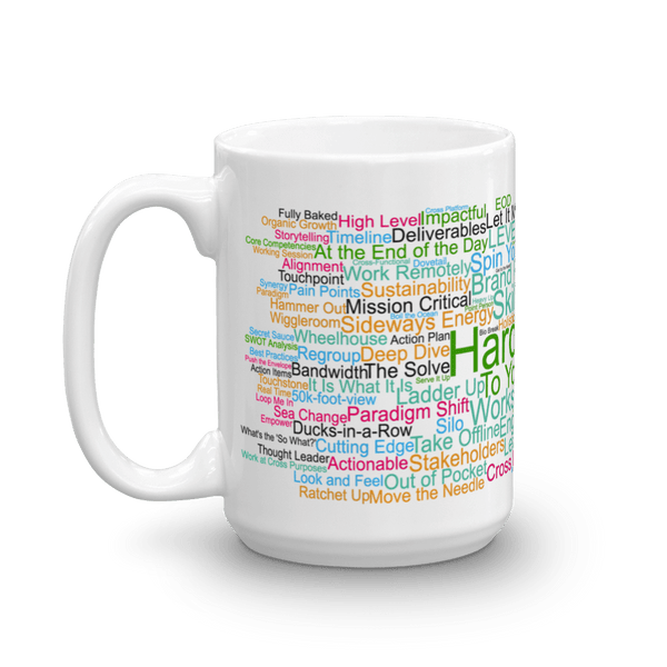 Funny Mug: Hard Stop, word cloud, Morning Buzzword Collection