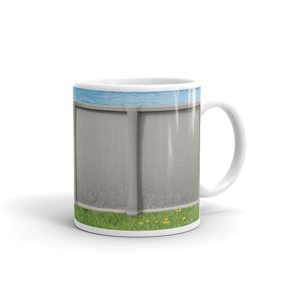 Funny mug designed to look like an above ground pool