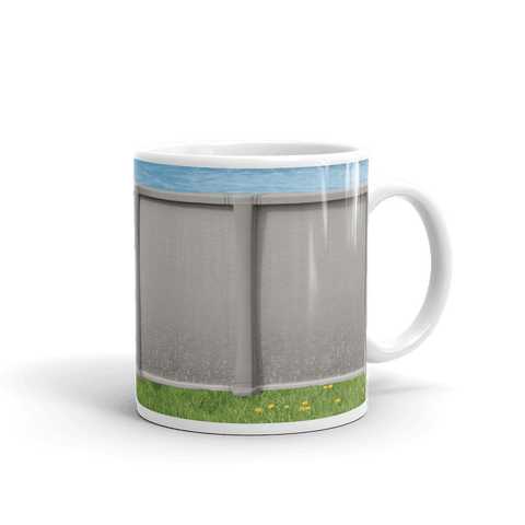 Funny mug designed to look like an above ground pool